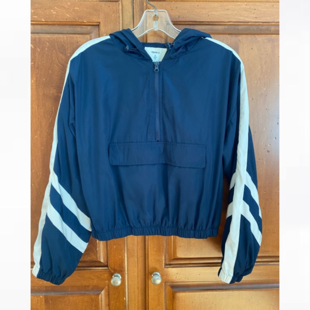 Cropped wind breaker half zip